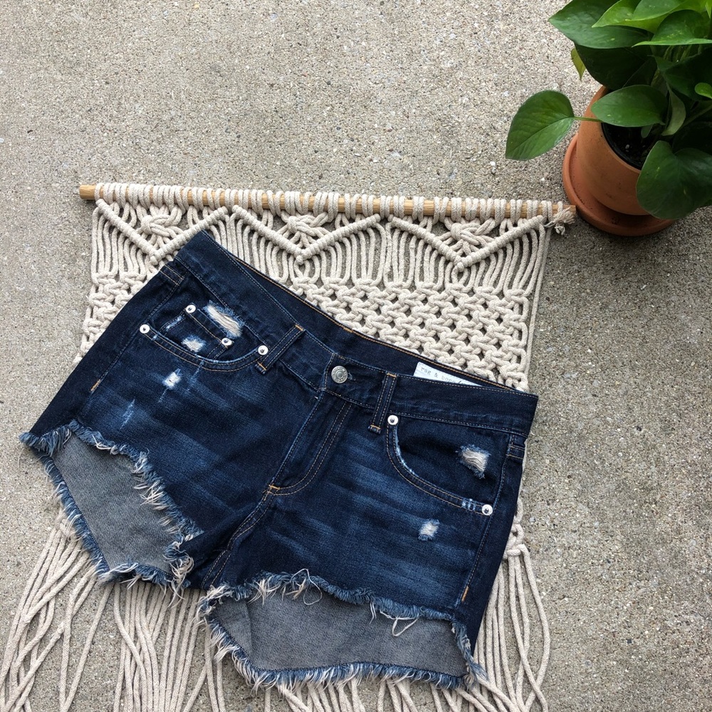 Rag & Bone Distressed Jean Shorts Size 24